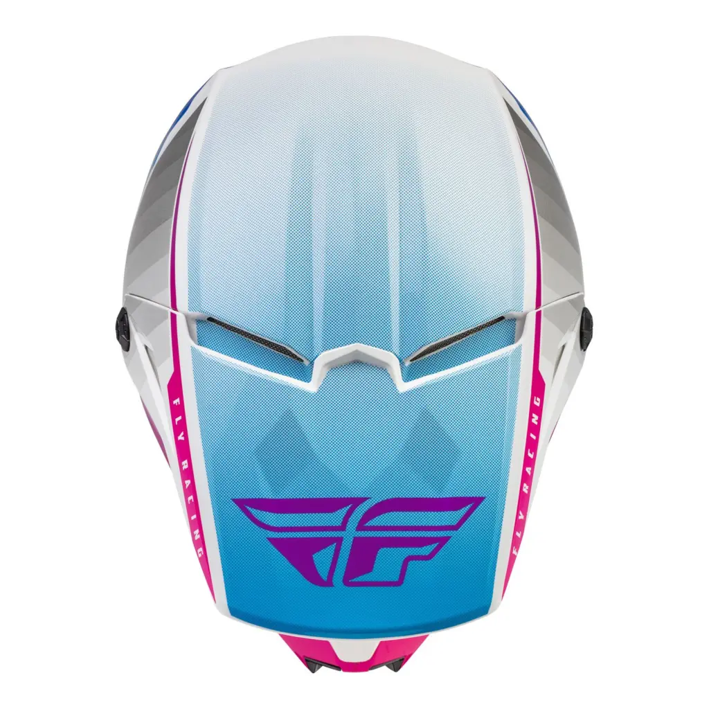 Fly Kinetic Drift Pink/White/Blue Motocross Helmet