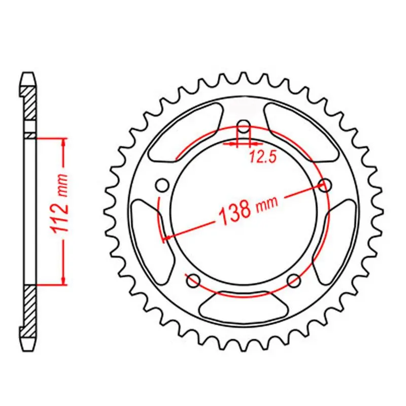 SPKT REAR RK STEEL 1304 38T #525