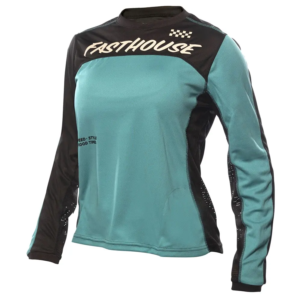 Fasthouse Classic Mercury Long Sleeved Jersey Ladies Black/Teal