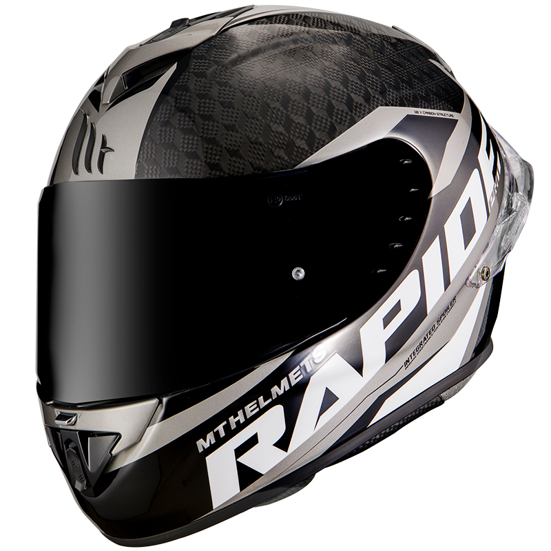 MT Rapide Pro Carbon Road Helmet Gloss Grey - Image 1