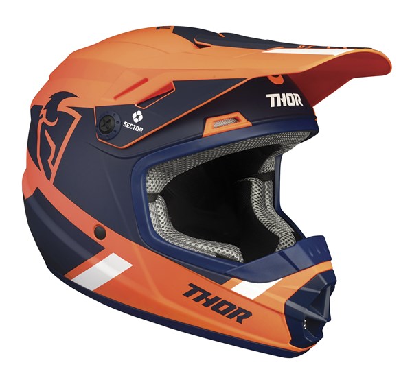 Thor Sector Split Motocross Helmey Youth Orange Navy - Image 1