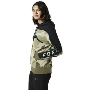 Fox BNKR Pullover Fleece Womens Hoodie Olive Camo - Image 2