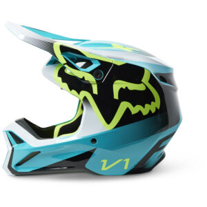 Fox V1 Leed MIPS ECE Motocross Helmet Youth Teal - Image 2