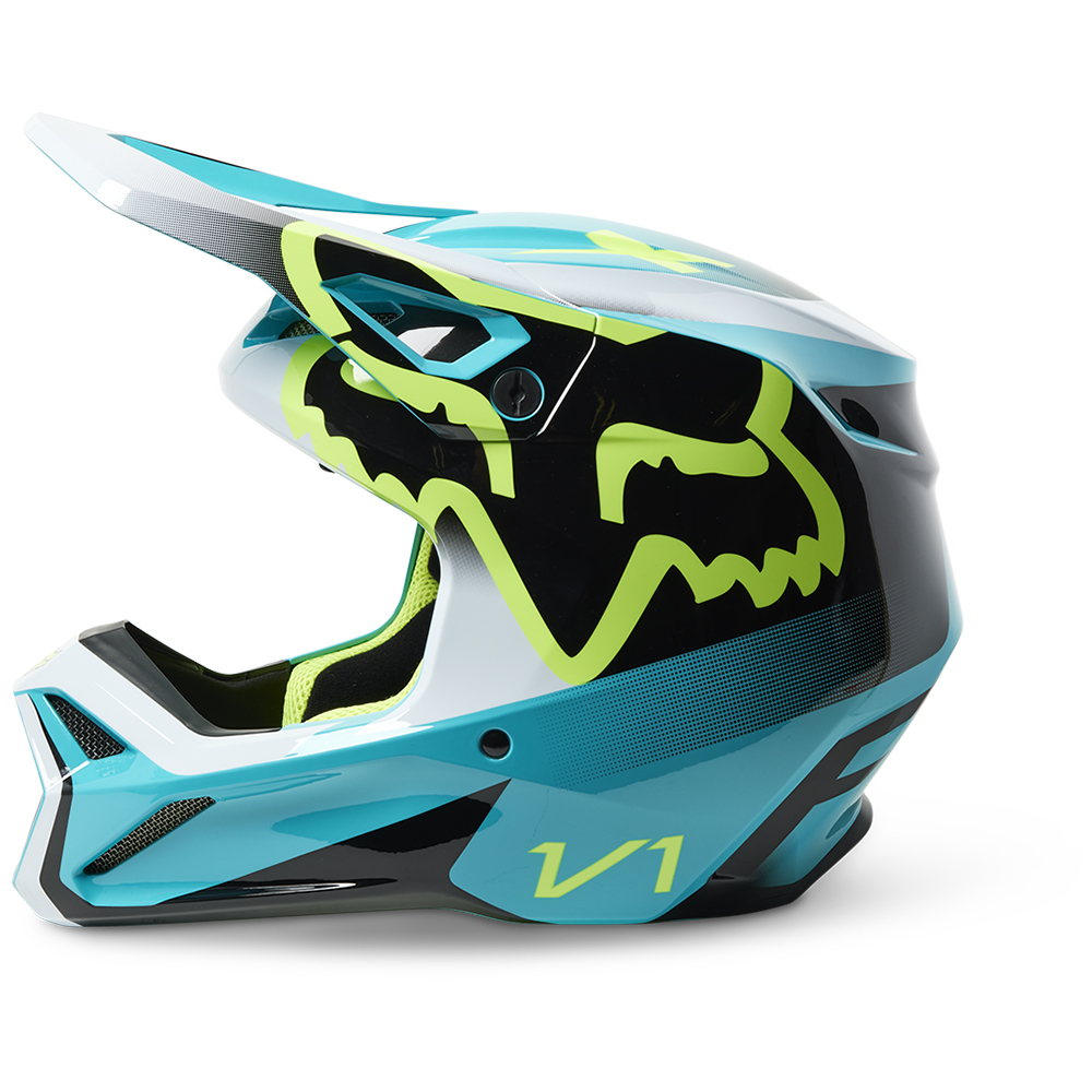 Fox V1 Leed MIPS ECE Motocross Helmet Youth Teal - Image 2
