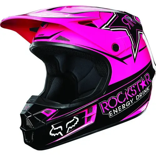V1 ROCKSTAR HELMET VISOR [BLACK/PINK] XL/XXL