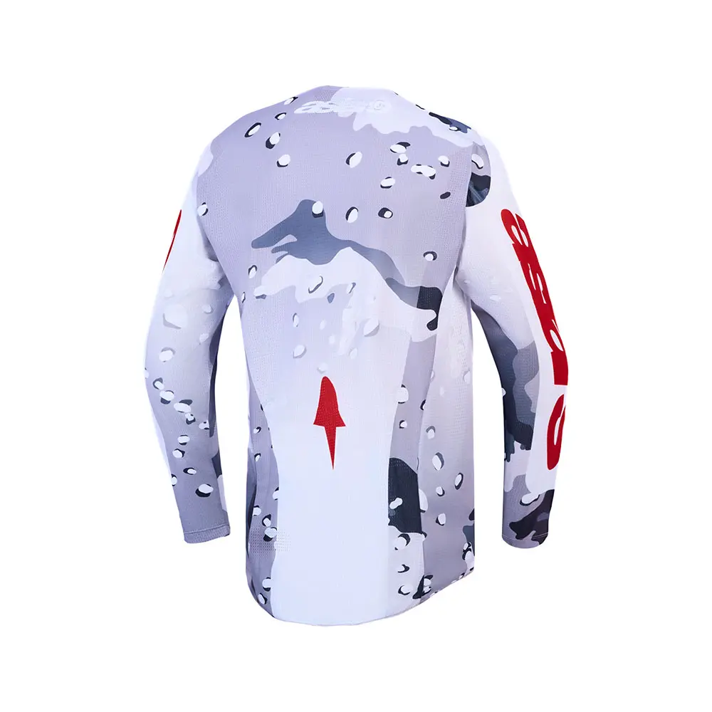 Alpinestars Racer Air Lone Motocross Jersey Gray Camo/White/Fire Red