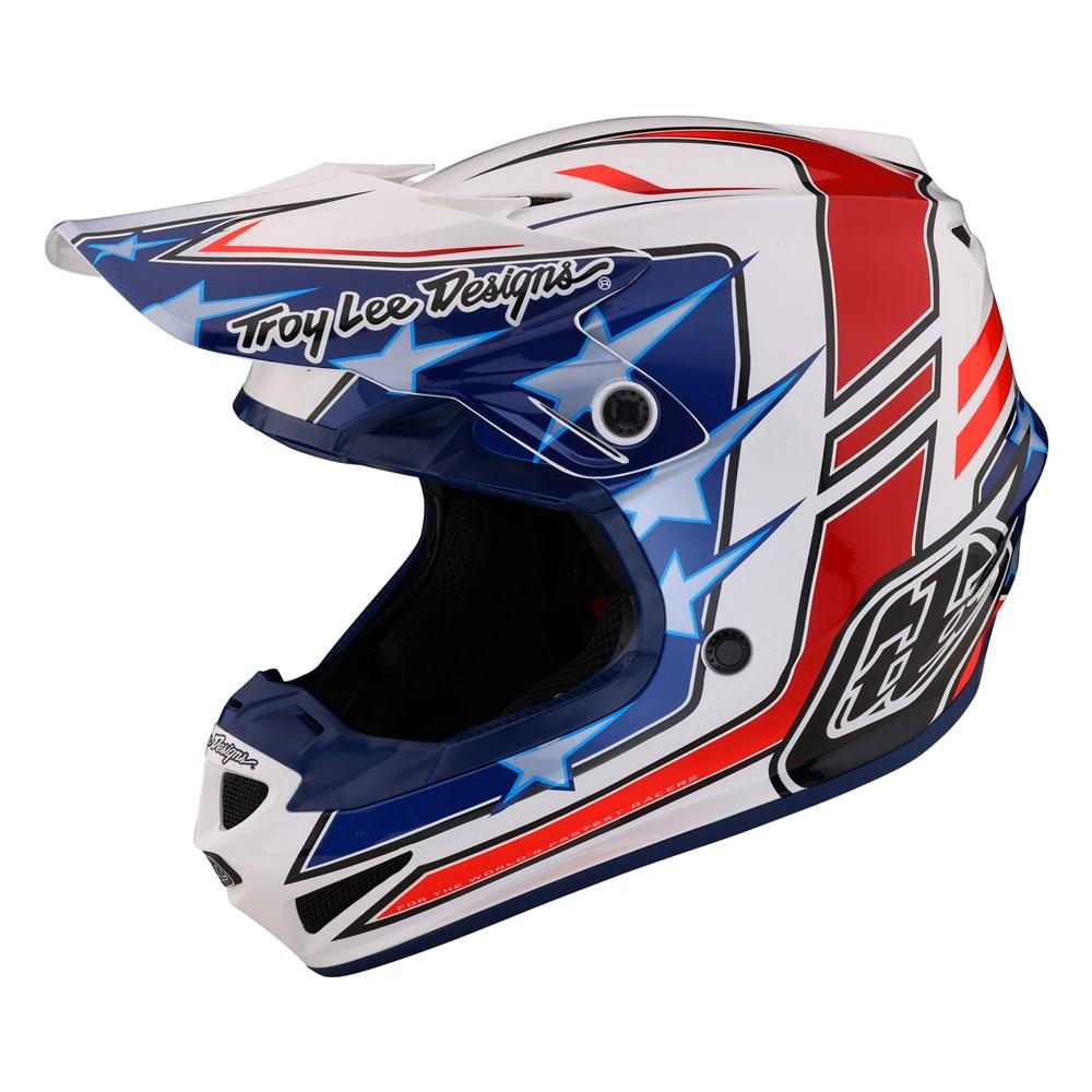 Troy Lee Designs SE4 Polyacrylite Flagstaff Motocross Helmet White - Image 1