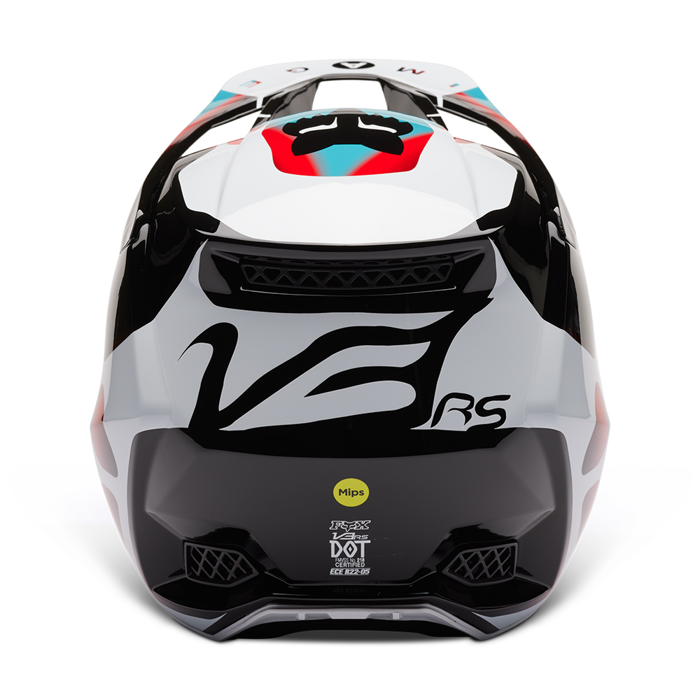 Fox V3 RS SYZ MIPS ECE Motocross Helmet Black/White - Image 4