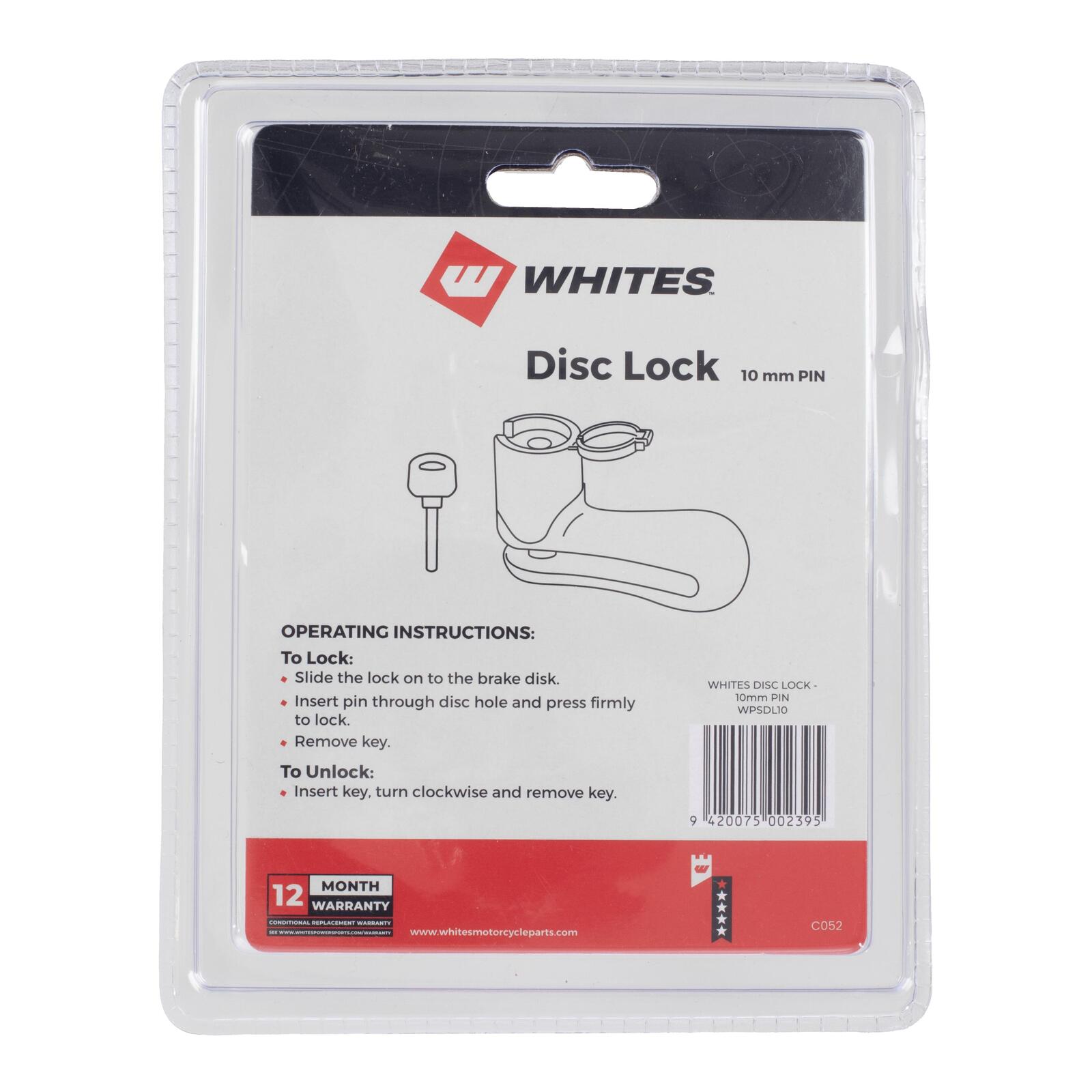 WMP Disc Lock 10mm Pin With Disc Lock Reminder - Image 3