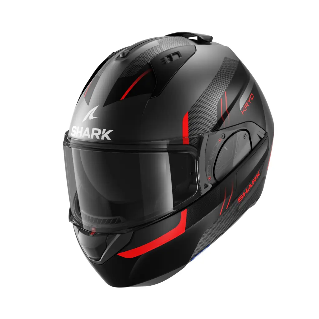 Shark EVO ES KRYD Flip Front Helmet Matte Ant Black /Red