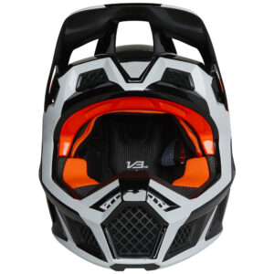 Fox V3 Dvide ECE Motocross Helmet Black/White/Orange - Image 5