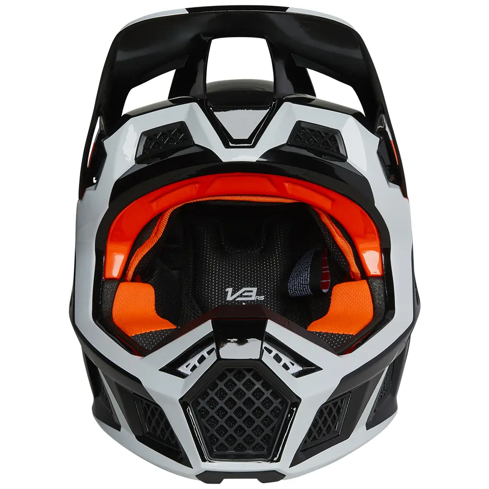 Fox V3 Dvide ECE Motocross Helmet Black/White/Orange