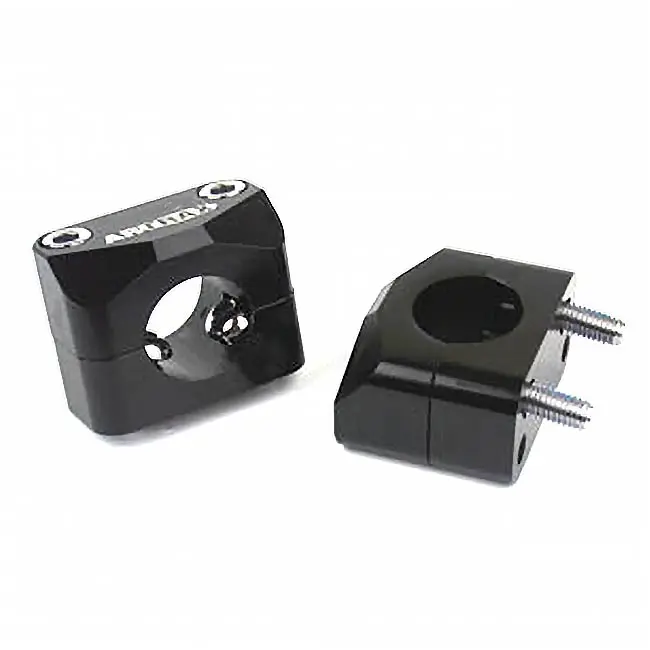 *7mm fatbar risers h/bar clamp Yam black Artrax            []