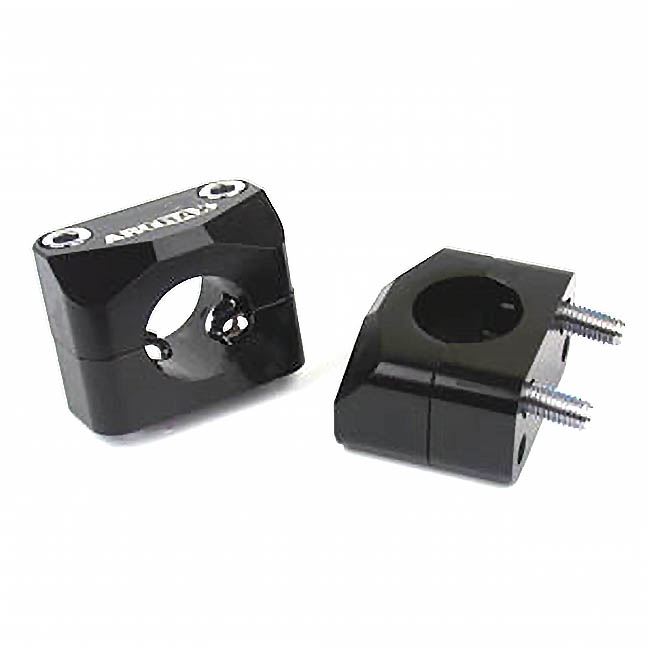 *7mm fatbar risers h/bar clamp Yam black Artrax            [] - Image 4