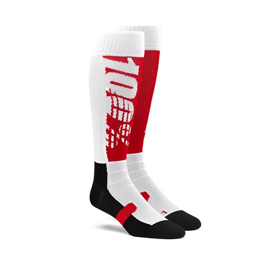 100% Hi Side Performance Moto Socks Red/Black L/XL - Image 1