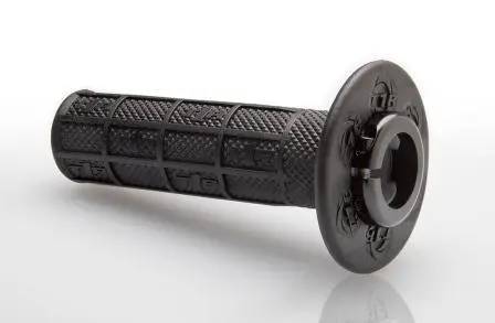 DEFY MX LOCK ON GRIPS 1/2 WAFFLE, SOFT COMPOUND INCLUDES 2 STROKE & MINI BIKE THROTTLE CAMS BLACK