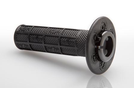 DEFY MX LOCK ON GRIPS 1/2 WAFFLE, SOFT COMPOUND INCLUDES 2 STROKE & MINI BIKE THROTTLE CAMS BLACK - Image 1
