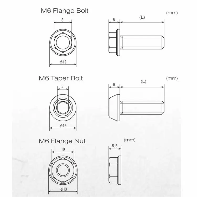 #DRC ALUM M6 FLANGE BOLTS 30MM