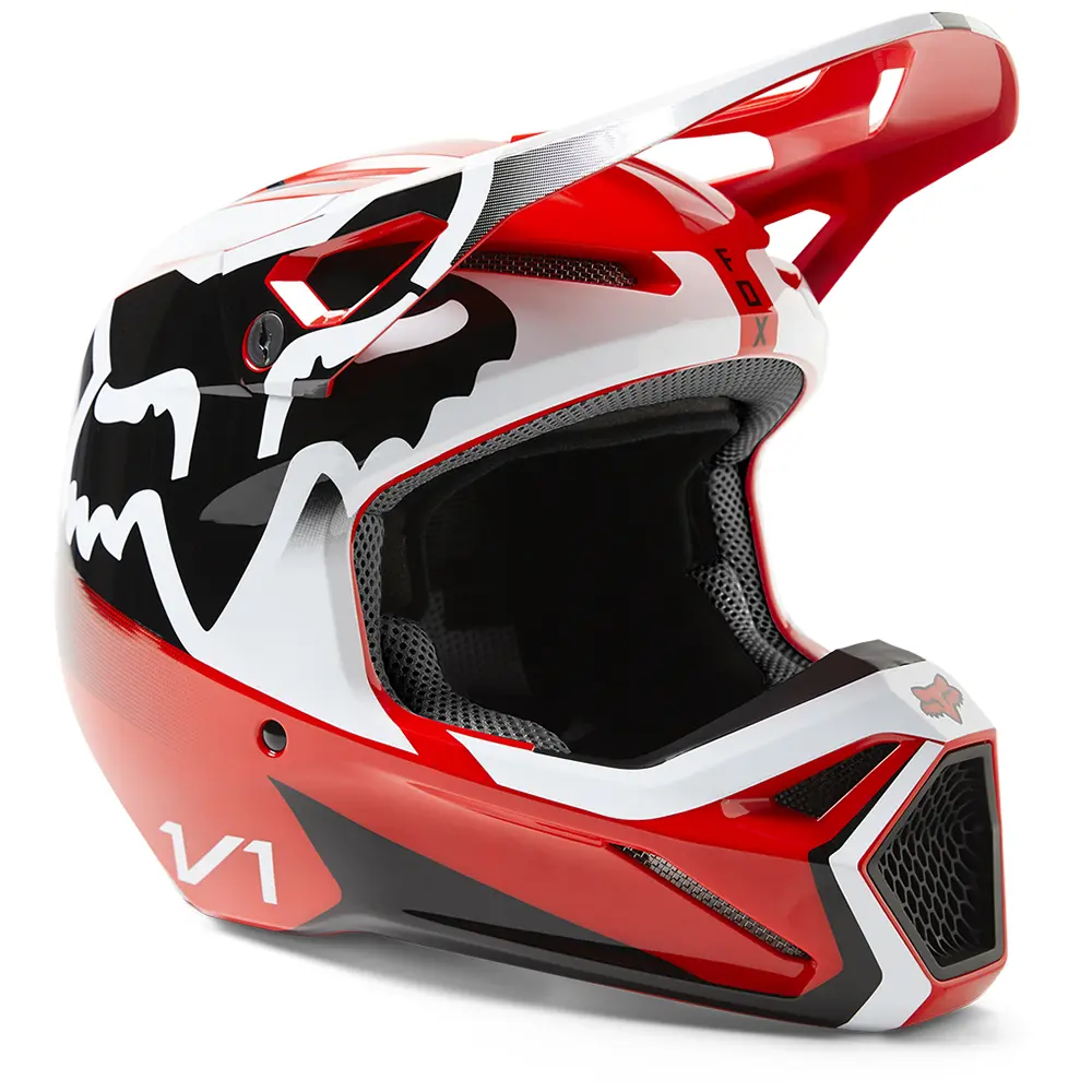 Fox V1 Leed MIPS ECE Motocross Helmet Flo Red