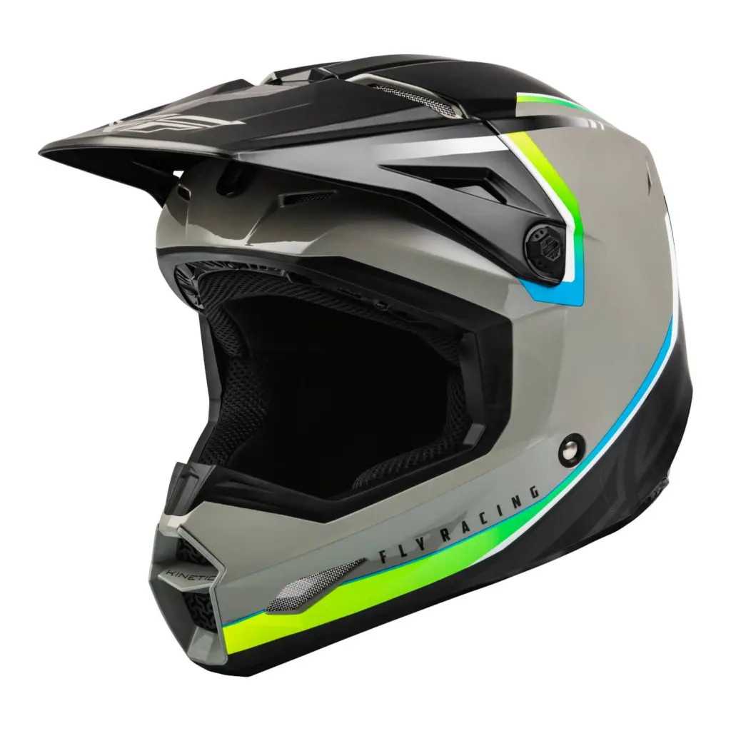 Fly Kinetic Vision Motocross Helmet Grey/Black
