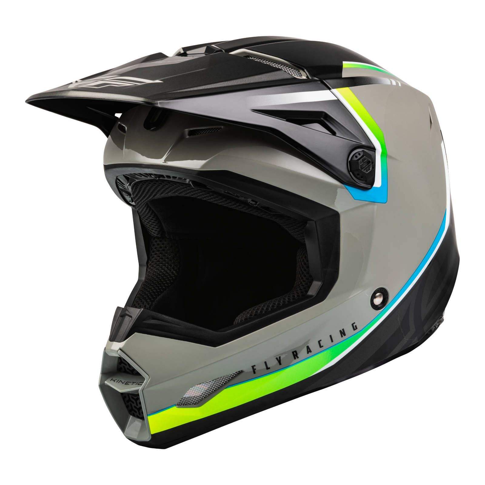 Fly Kinetic Vision Motocross Helmet Grey/Black - Image 1