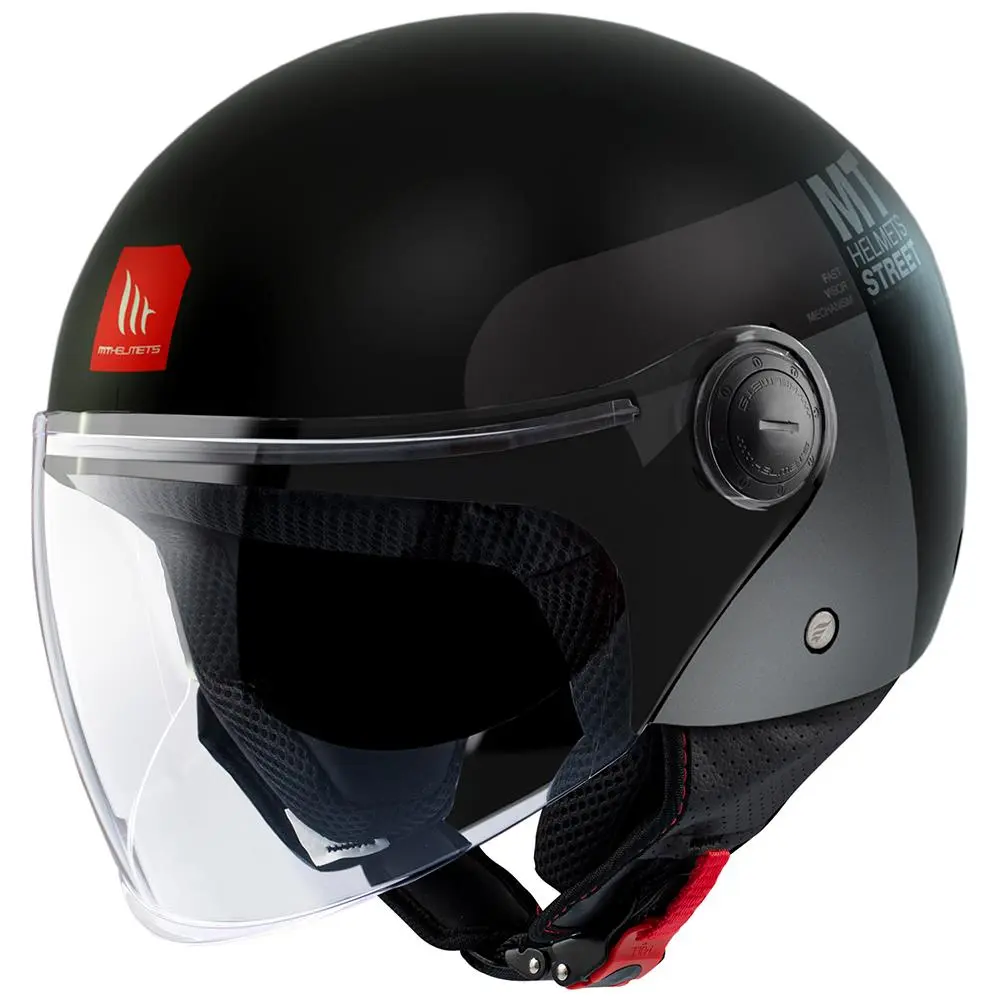 MT Street Inboard Open Face Helmet Matte Black