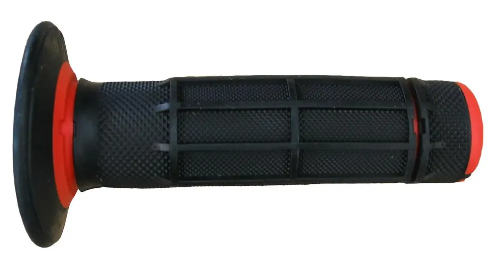 MX/E GRIPS KNURL/WAFFLE 120/123mm BLACK/GREEN CLOSED