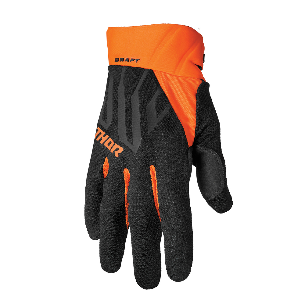 Thor Draft Motocross Gloves Black/Orange - Image 1