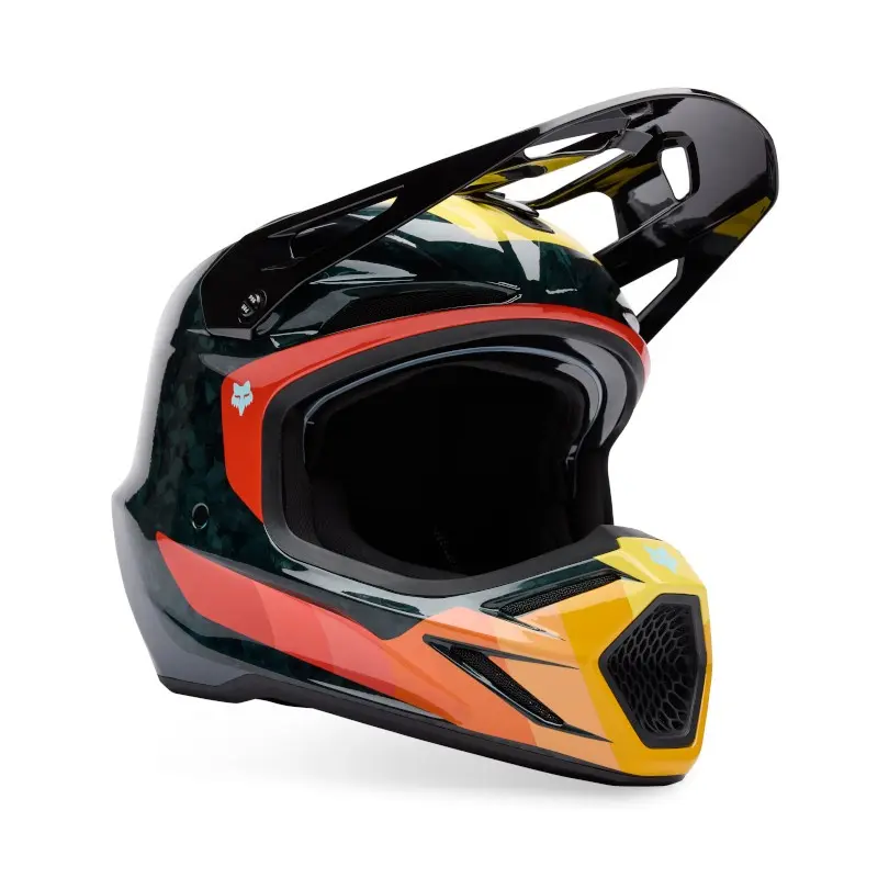 Fox V3 RS Grid Motocross Helmet Black/Orange