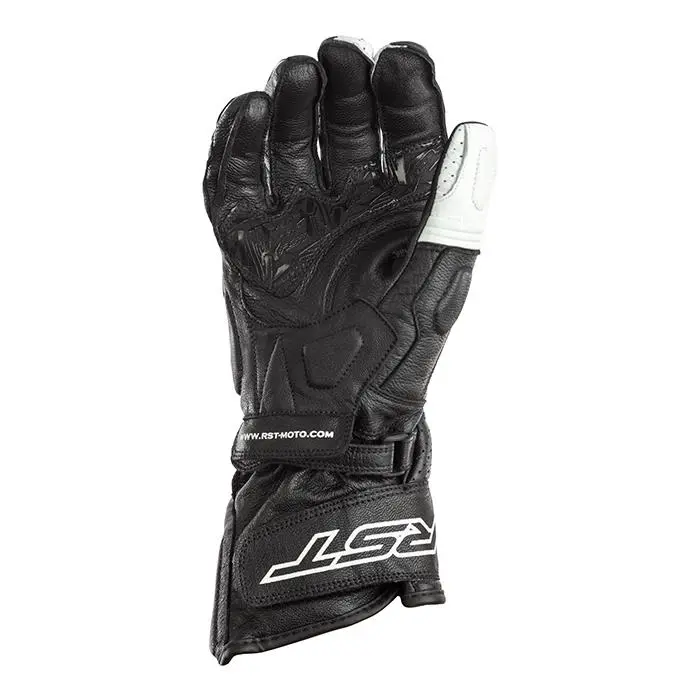 RST R-18 SEMI SPORT CE LEATHER GLOVE [BLACK/WHITE] 07 XS
