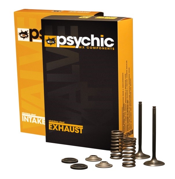 INLET VALVE KIT PSYCHIC MX INCLUDES 2 VALVES, 2 SPRINGS, RETAINERS & SEATS YAMAHA YZ450F 10-13 - Image 1
