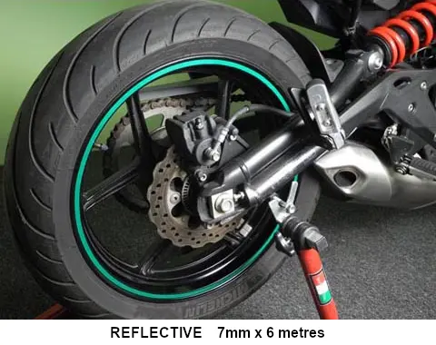 KEITI NON-REFLECTIVE WHEEL STRIPE WS800FG [FLURO GREEN] NS