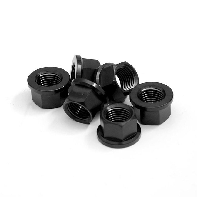 Titanium Sprocket Nut PVD Black M10X1.25 - 6 pack - Image 1