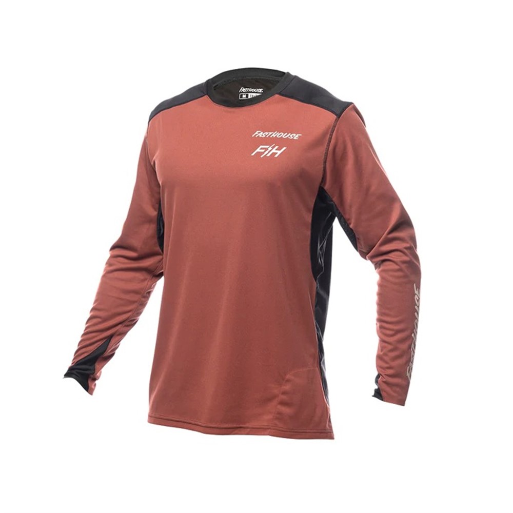 Fasthouse Alloy Rally Long Sleeve Jersey Youth Clay/Black - Image 1