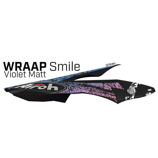 *Peak Only Wraap Smile Violet Matt Helmet MX Airoh [A]