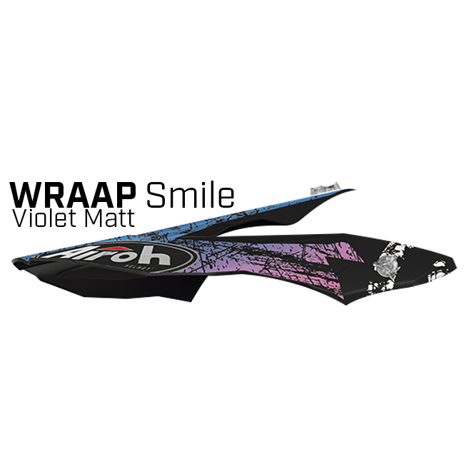 *Peak Only Wraap Smile Violet Matt Helmet MX Airoh [A] - Image 1