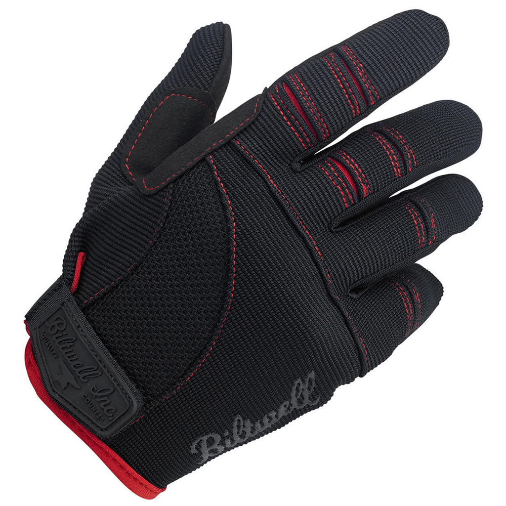 Biltwell Textile Moto Gloves Black/Red - Image 1