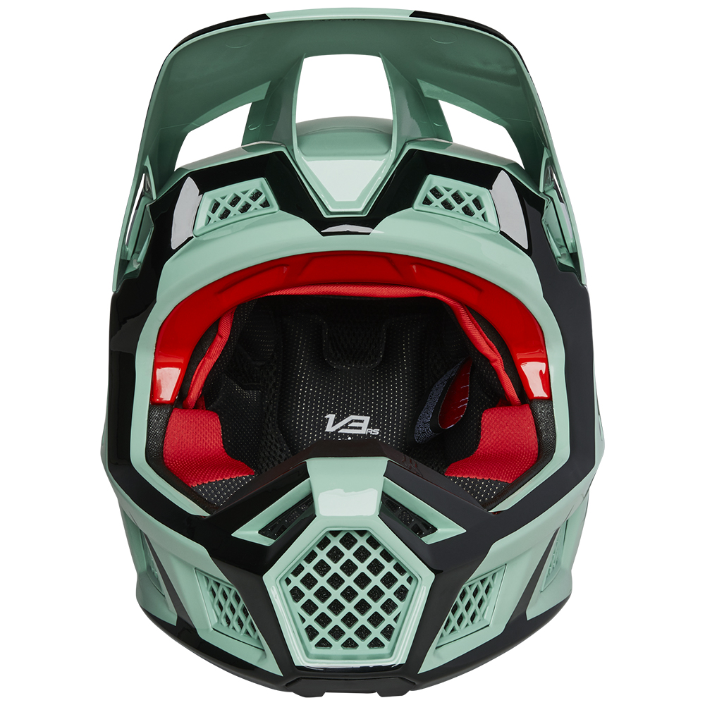 Fox V3 RS Dvide ECR Motoctoss Helmet Jade - Image 5