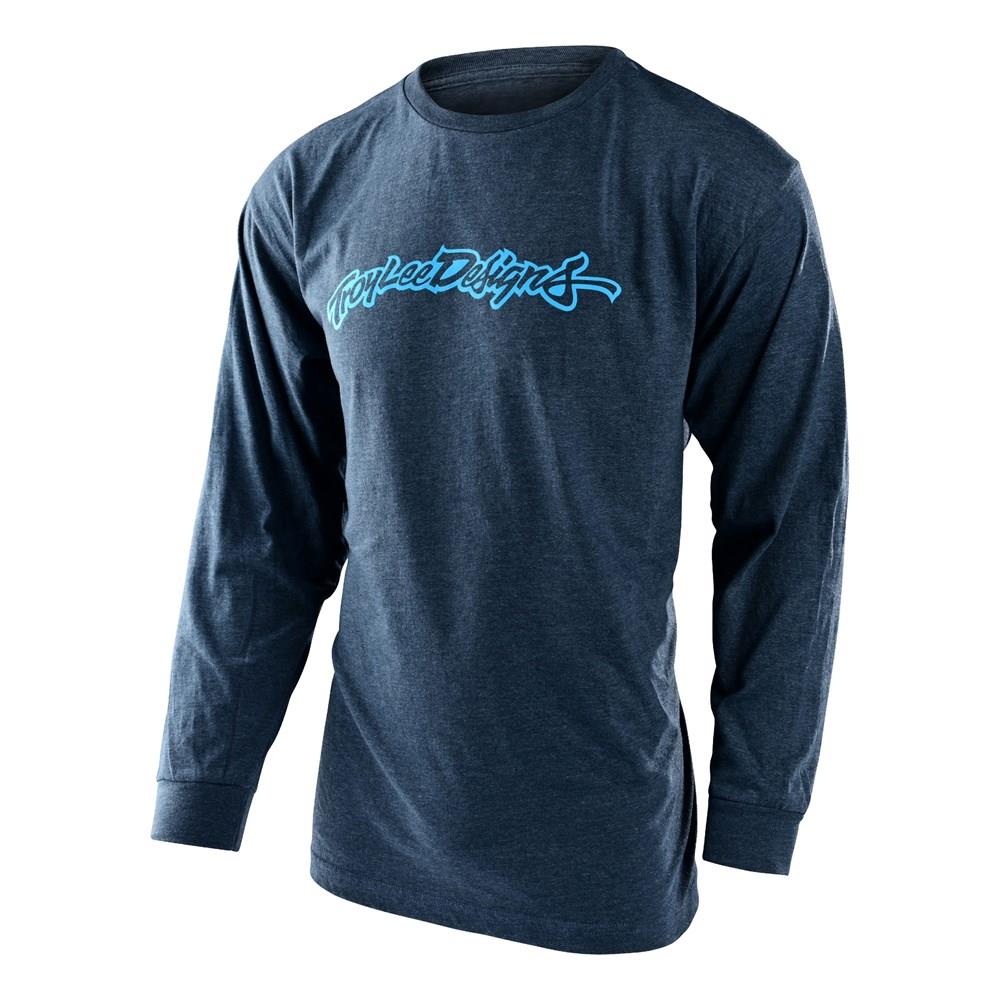 Troy Lee Designs History Long Sleeve Tee Navy Heather - Image 3