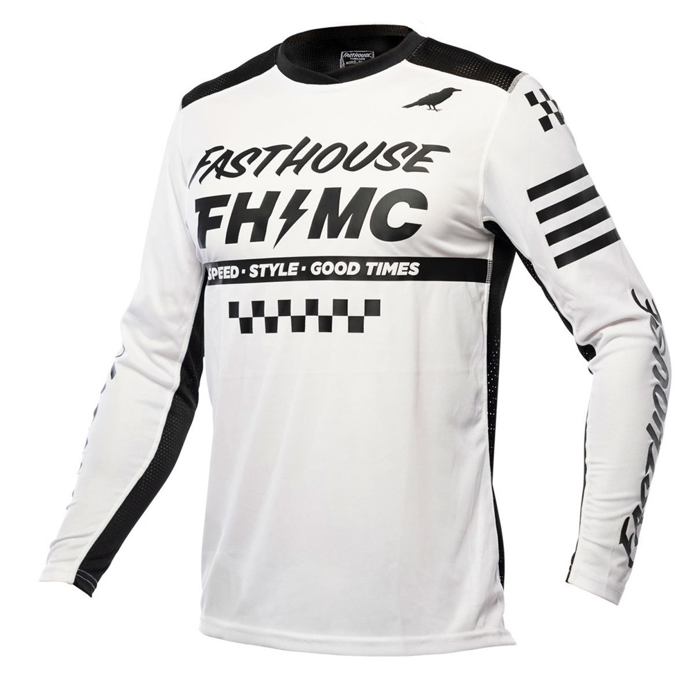 Fasthouse Youth A/C Elrod Motocross Jersey White - Image 1