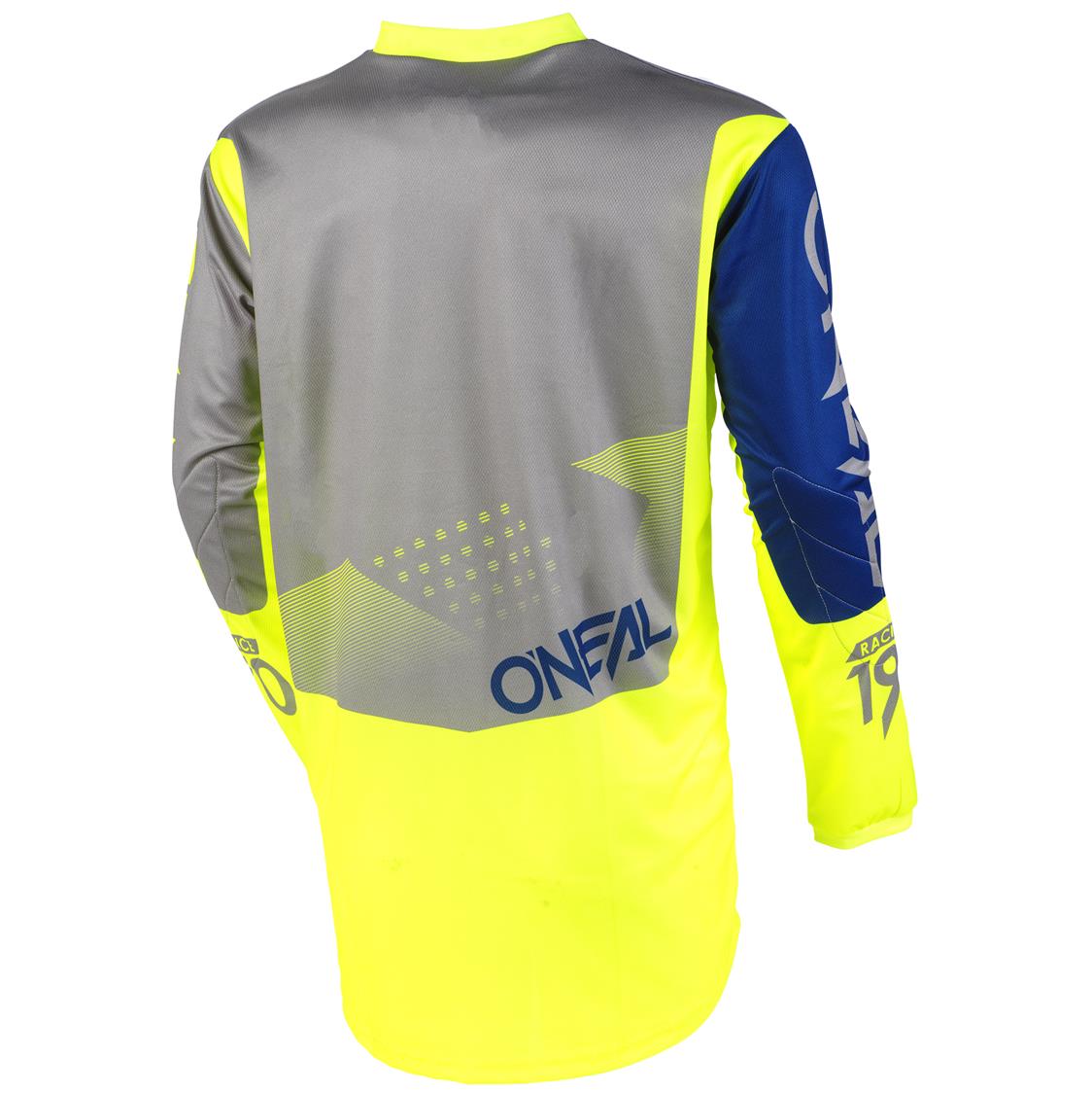 O'Neal Element Factor Grey/Blue/Yellow Motocross Jersey - Image 2
