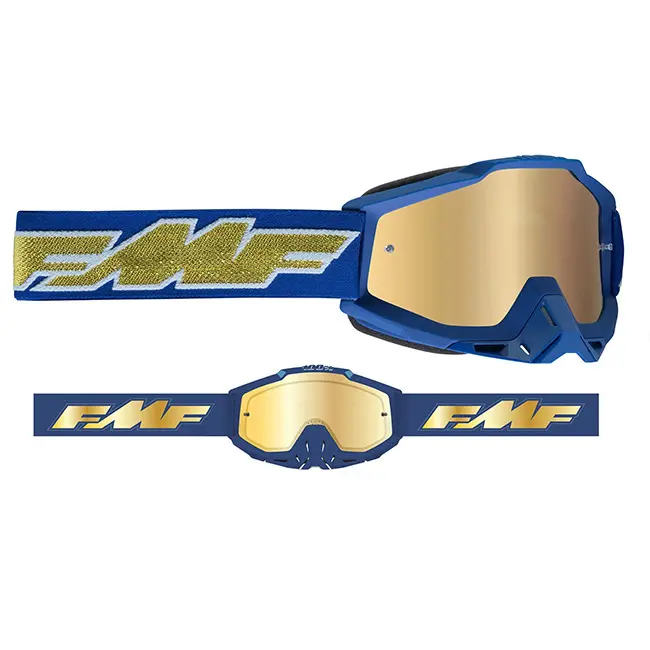 FMF POWERBOMB Goggle Rocket DeepNavy/Gold,Mirror Gold Lens