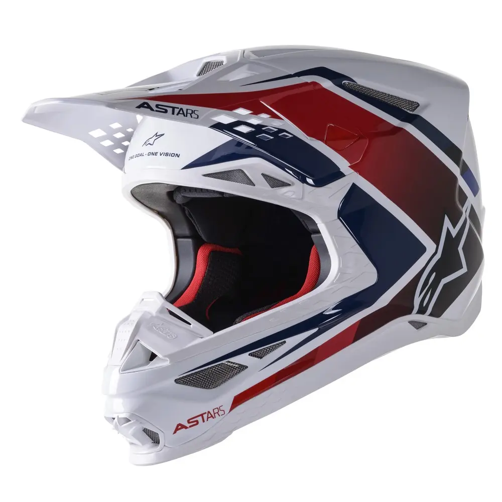 Alpinestars Supertech S-M10 Carbon Meta 2 White/Red/Blue Motocross Helmet