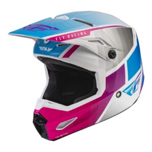 Fly Kinetic Drift Pink/White/Blue Motocross Helmet - Image 1
