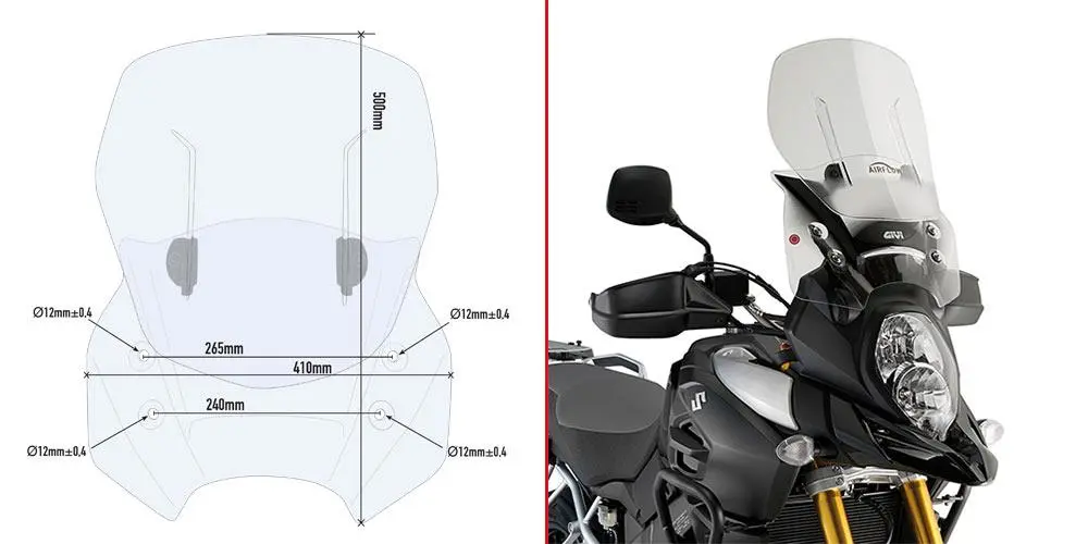 GIVI SCREEN AIRFLOW SUZUKI DL 1000 '14-'19
