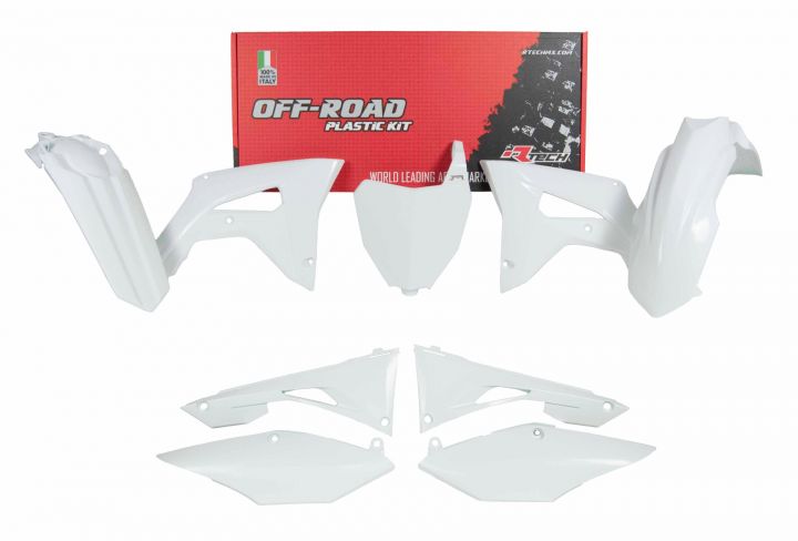 PLASTIC RTECH F/R FENDER RADIATOR SHROUD SIDEPANEL AIRBOX COVER&FRONT NUMBERPLATE CRF450R 250R - Image 1