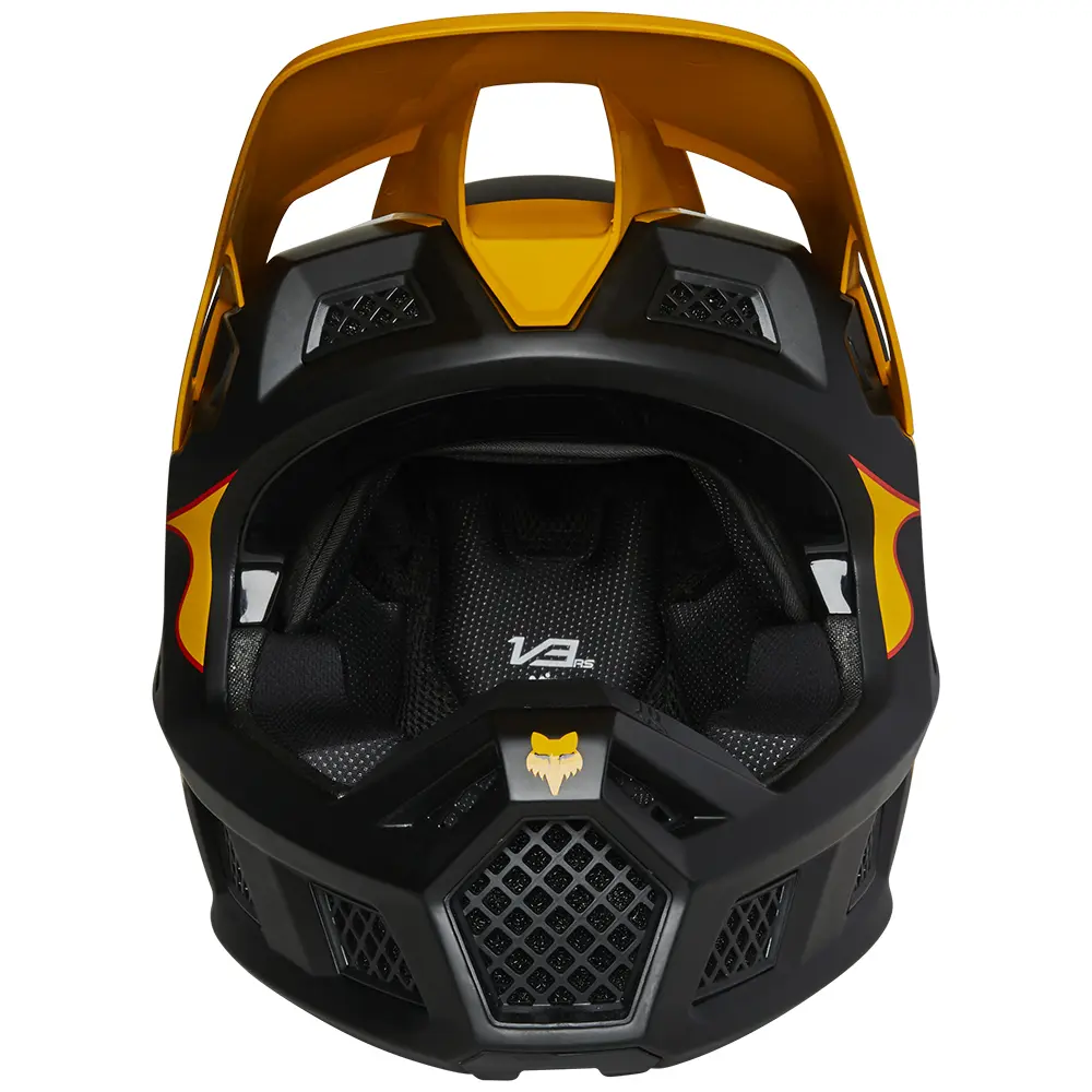 Fox V3 RS Super Trik Motocross Helmet Black/Yellow