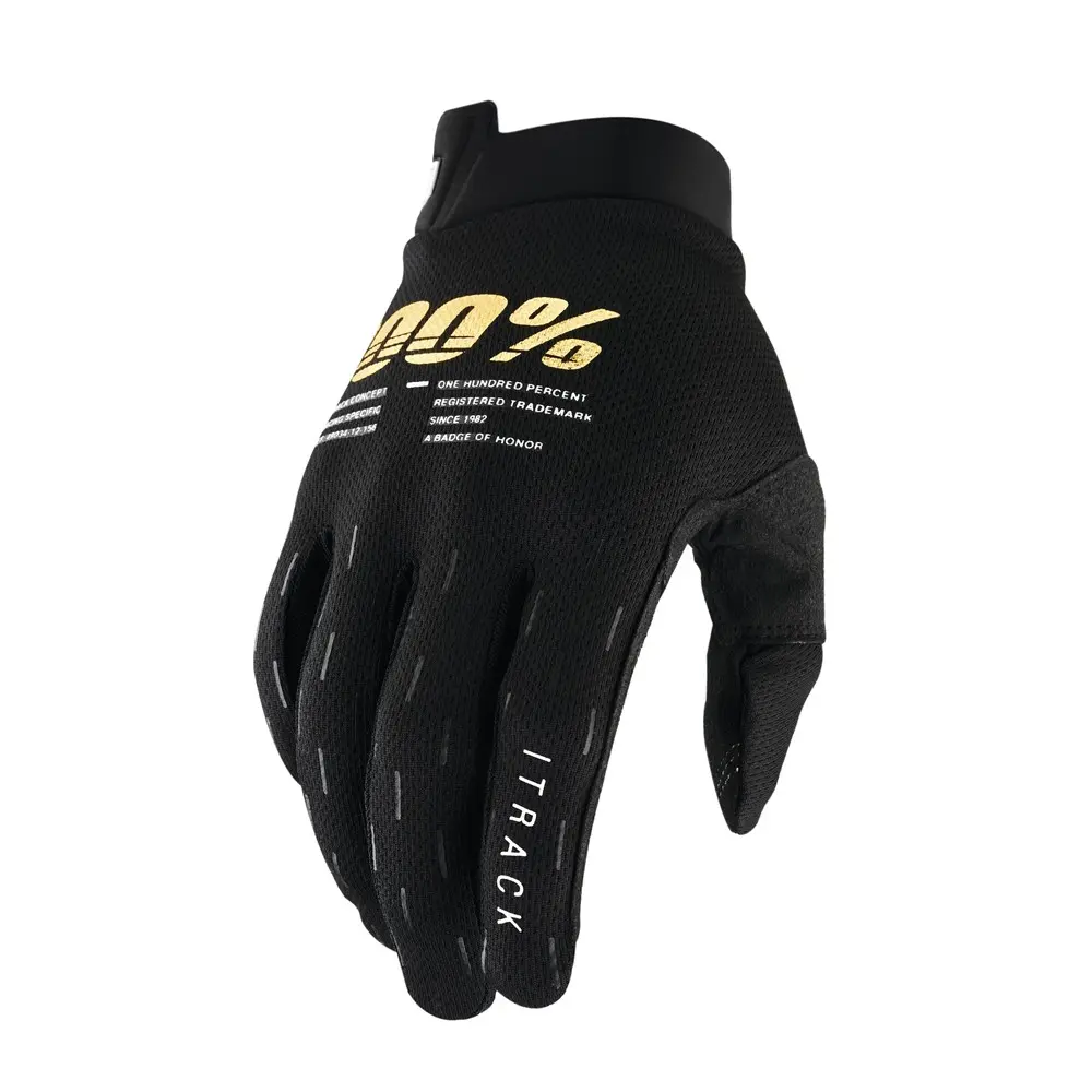 100% iTrack Motocross Gloves Black