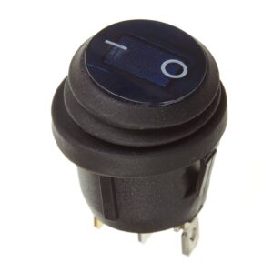 WHITES 12V ROCKER SWITCH ON-OFF BLU WATERPROOF ROUND - Image 1
