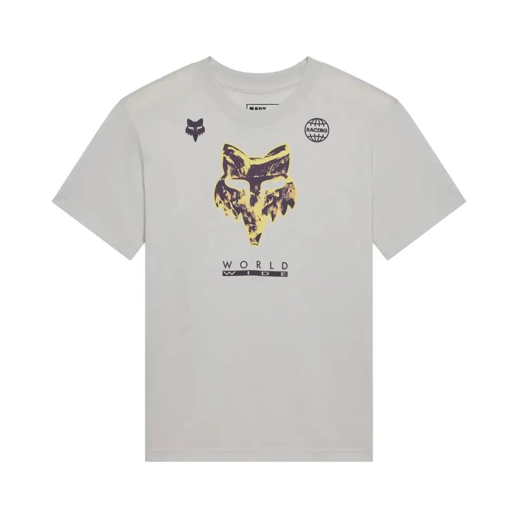 Fox Image Print Tee Ladies Light Grey